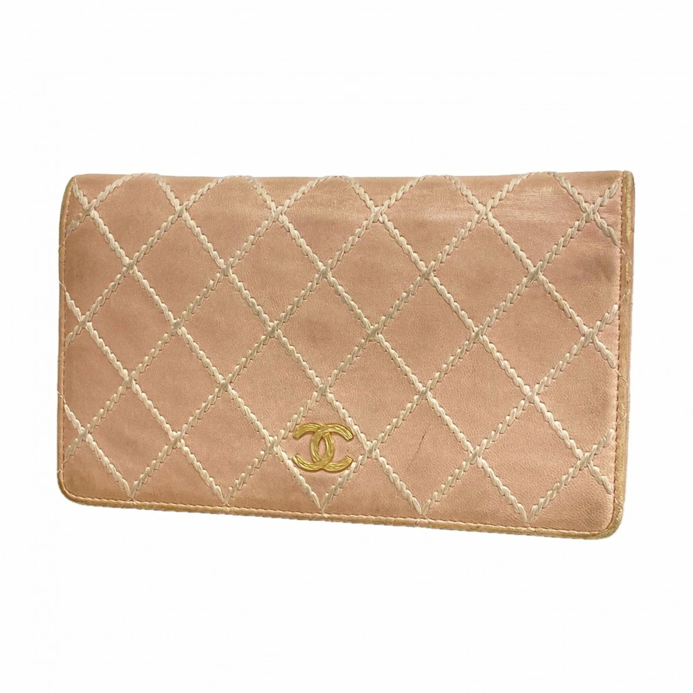 CHANEL Pink Lambskin Leather Wallet - Picture 1 of 9